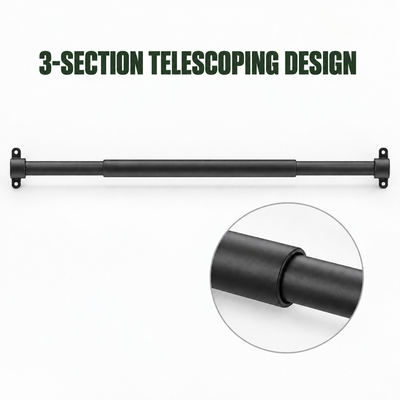 Three-section telescoping RV screen door handle construction